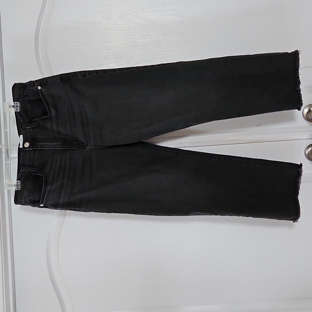 FRAME Le Jane Crop Denim Jeans Obsidian Black Gray Size 31 - Picture 5 of 17